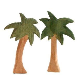 NWT Ostheimer Wooden Toys Set of 2 Small Palm Trees